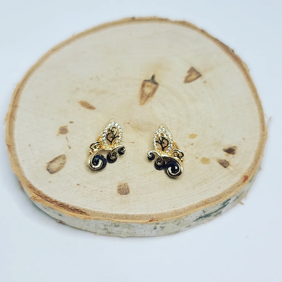 Zirconia Gold Plated Butterfly 🦋 Earrings - Picture 3 of 3